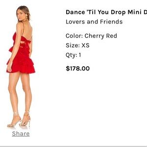 Lovers + Friends Dance til you drop red dress cherry red; size XS